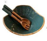 Mango Wood Bowl with Server Set