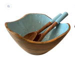 Mango Wood Bowl with Server Set