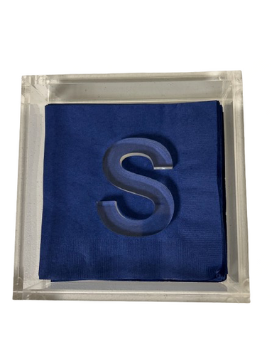 Acrylic Luncheon Napkin Holder with Initial