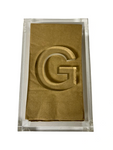 Acrylic Guest Napkin Towel Holder with Initial