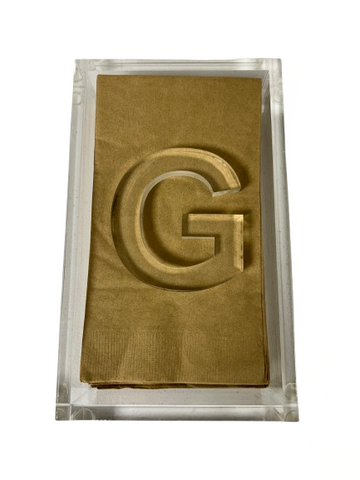 Acrylic Guest Napkin Towel Holder with Initial