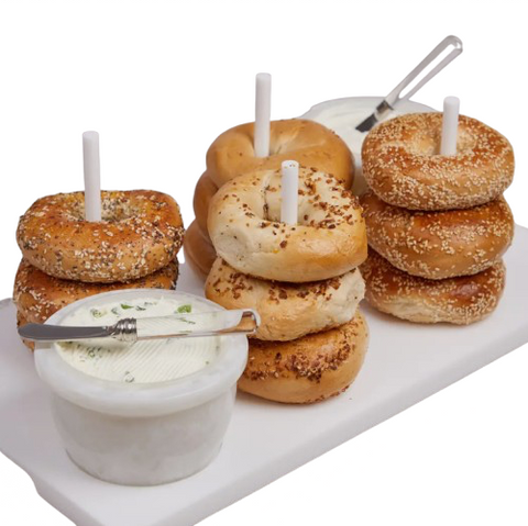 White Bagel on Board Acrylic Tray