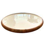 Acacia and Enamel Lazy Susan