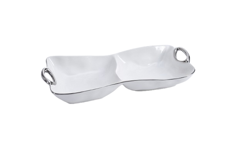 Silver Handle Two Section Server