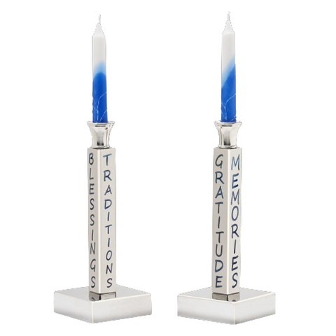 Peace, Love, Family and Shabbat Candle Sticks