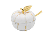 Gold and Marble Apple Honey Jar