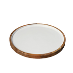 Wood and Enamel Round Platter