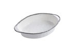 Silver Beaded Oval Baking Dish