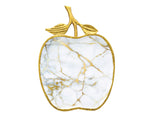 Gold Trimmed Marble Apple Tray